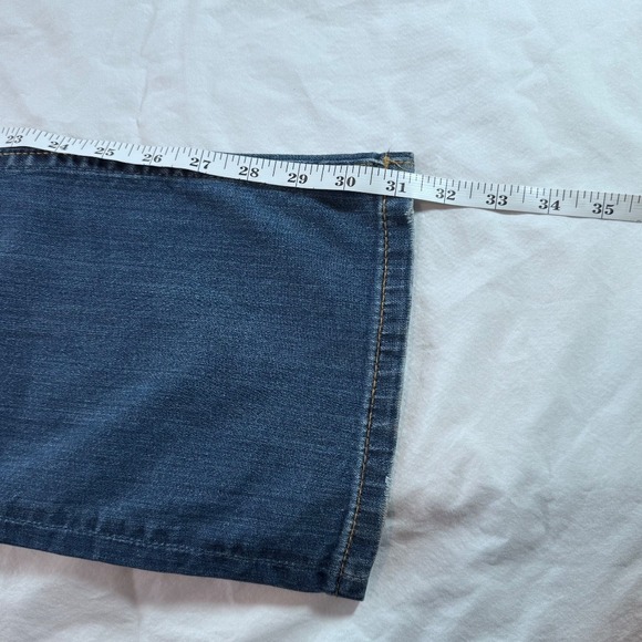 Vigoss Bootcut Jeans Dark‎ Wash Denim V Pockets Women's Size 3/4 x 31 - Picture 7 of 8